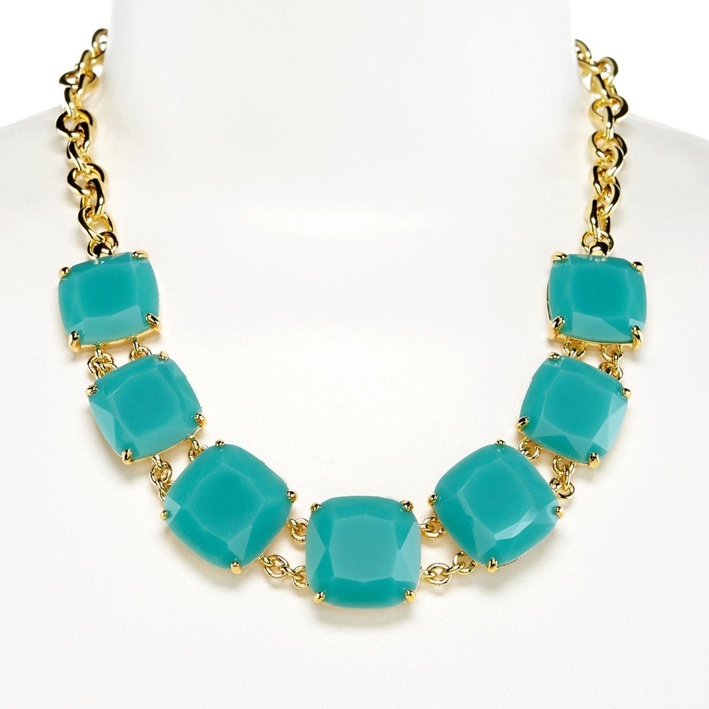 Turquoise Resin Stone Gold-Plated Frontal Necklace
